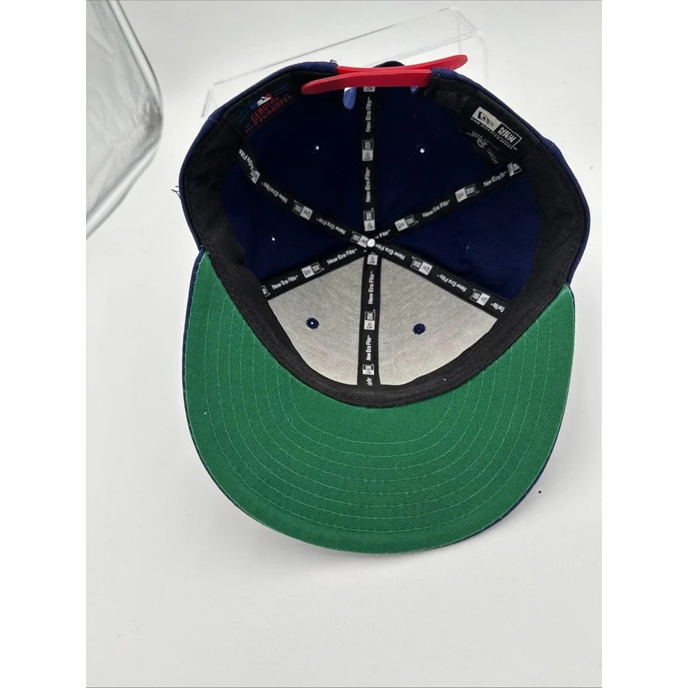 Texas Rangers Hat Cap Snapback Blue New Era 9Fifty Spell‎ Out Logo MLB